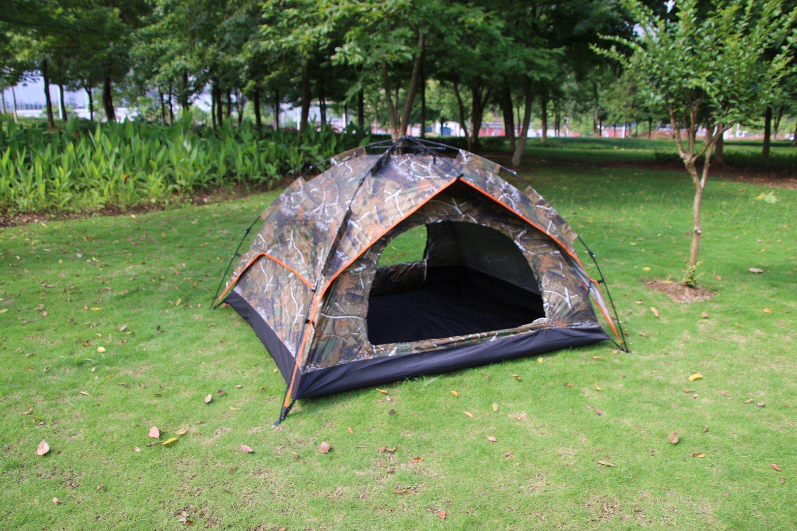 Double-layer camouflage automatic tent