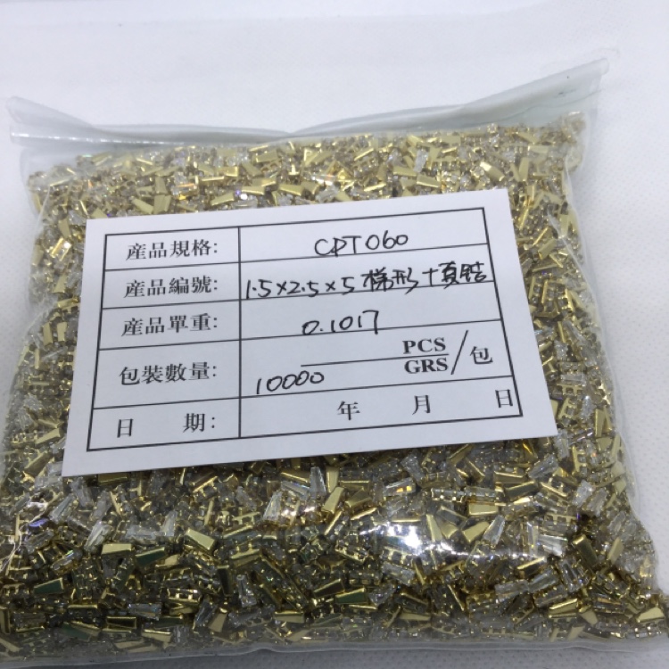 1.5*2.5*5 Trapezoid + Real Zirconium Manufacturers Direct Sales Network Red Diy Nail Accessories details Picture