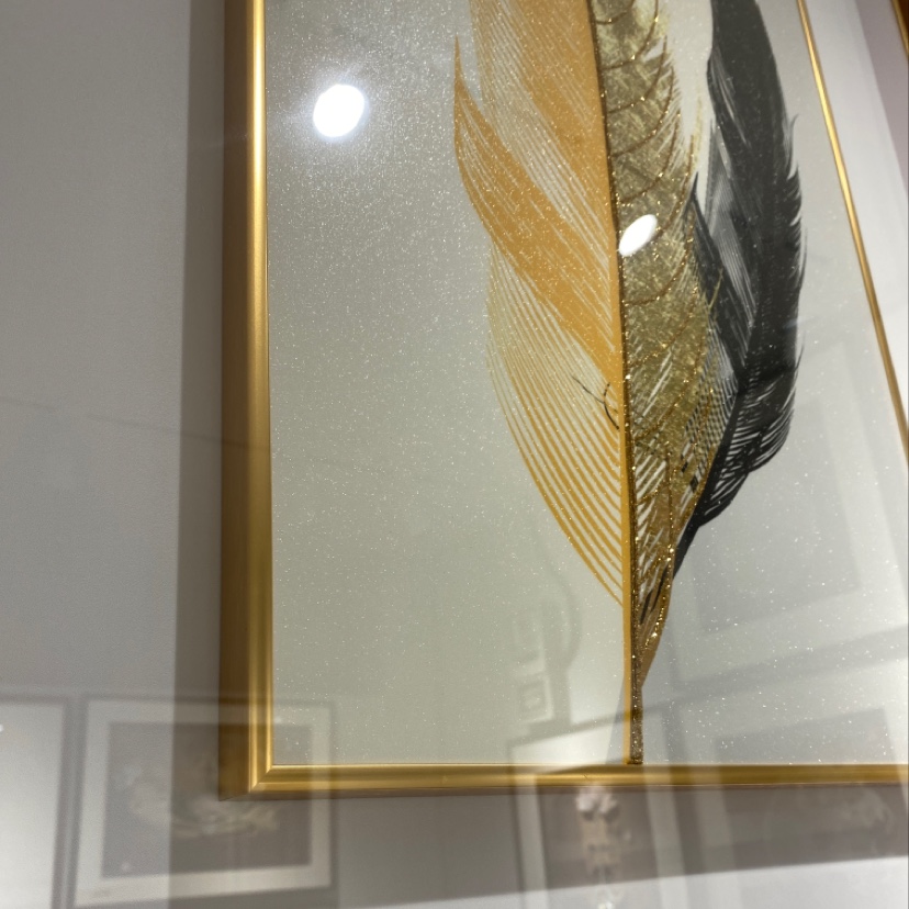 本来·画 规格：60*80*3CM
双框鎏金画客厅装饰画沙发背景墙装饰画 铝合金外框产品图