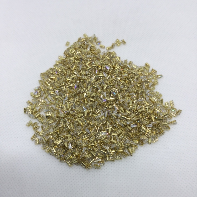 1*2*4梯形+真锆 新元铜厂家直销 网红爆款 DIY 美甲配件