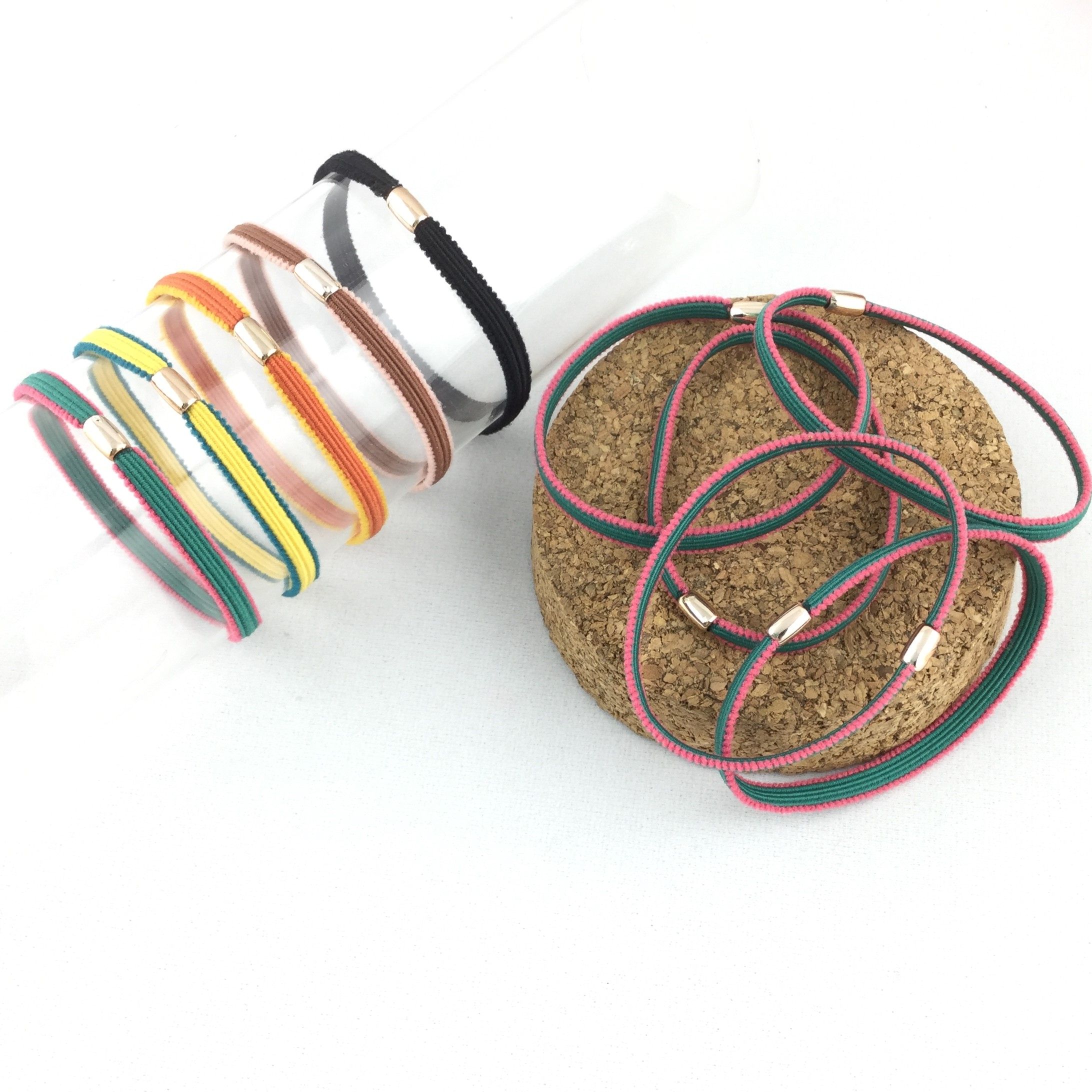 The New Net Red Ins Simple Thin Hair Rope Girl Hair High Elastic Elastic Band Support Customization