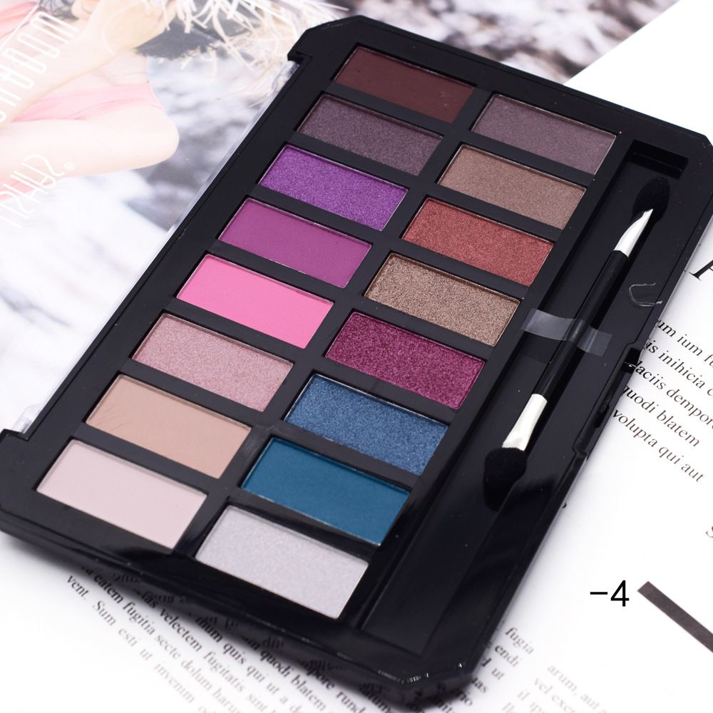 【USHAS】ES2872 Pearlescent matte USHAS 16-color transparent box eyeshadow Earth tone Coffee color pic 7