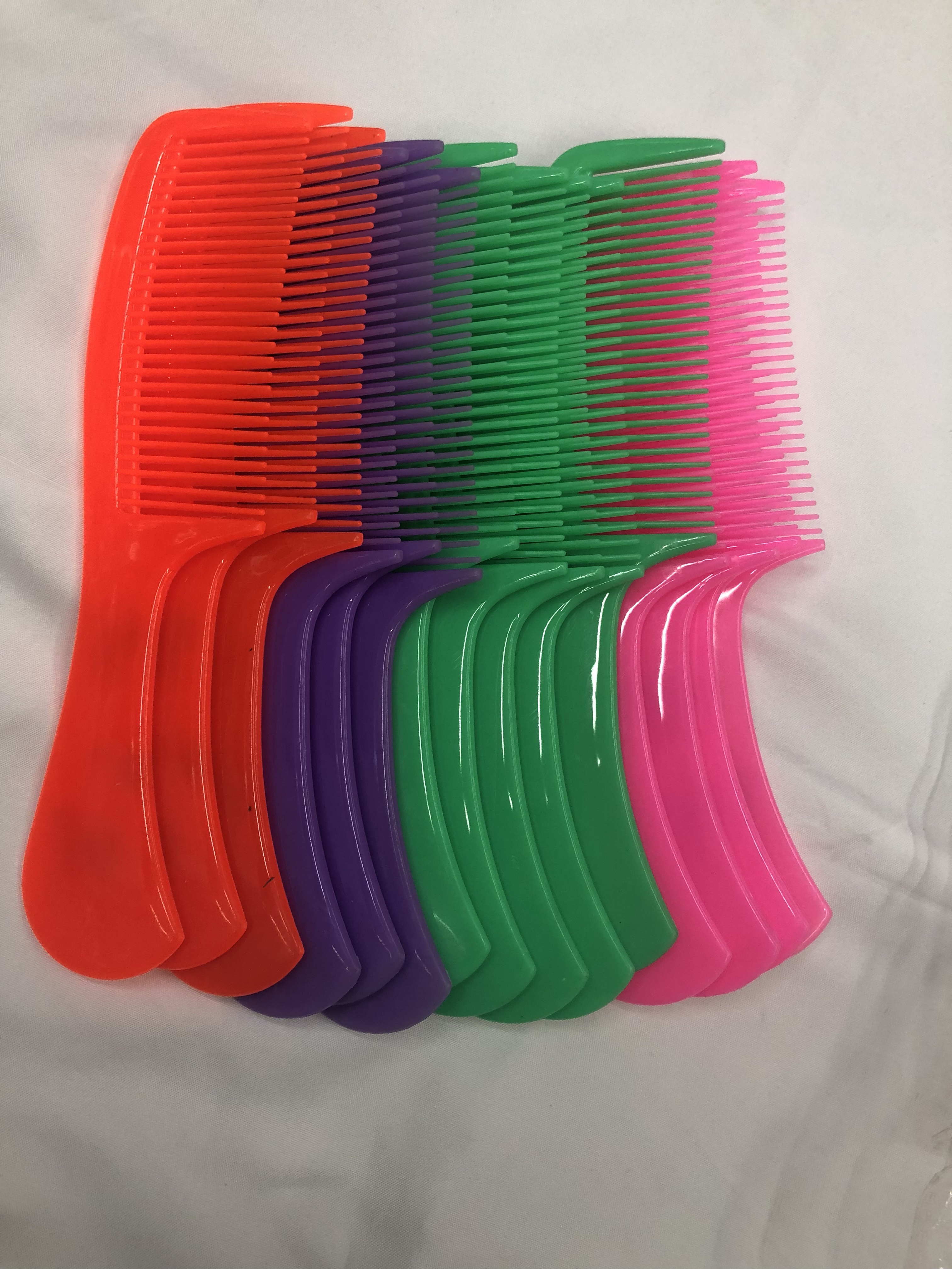 厂家直销印花塑料梳子 地摊热卖梳子 4色果冻色梳子PP材料梳子细节图