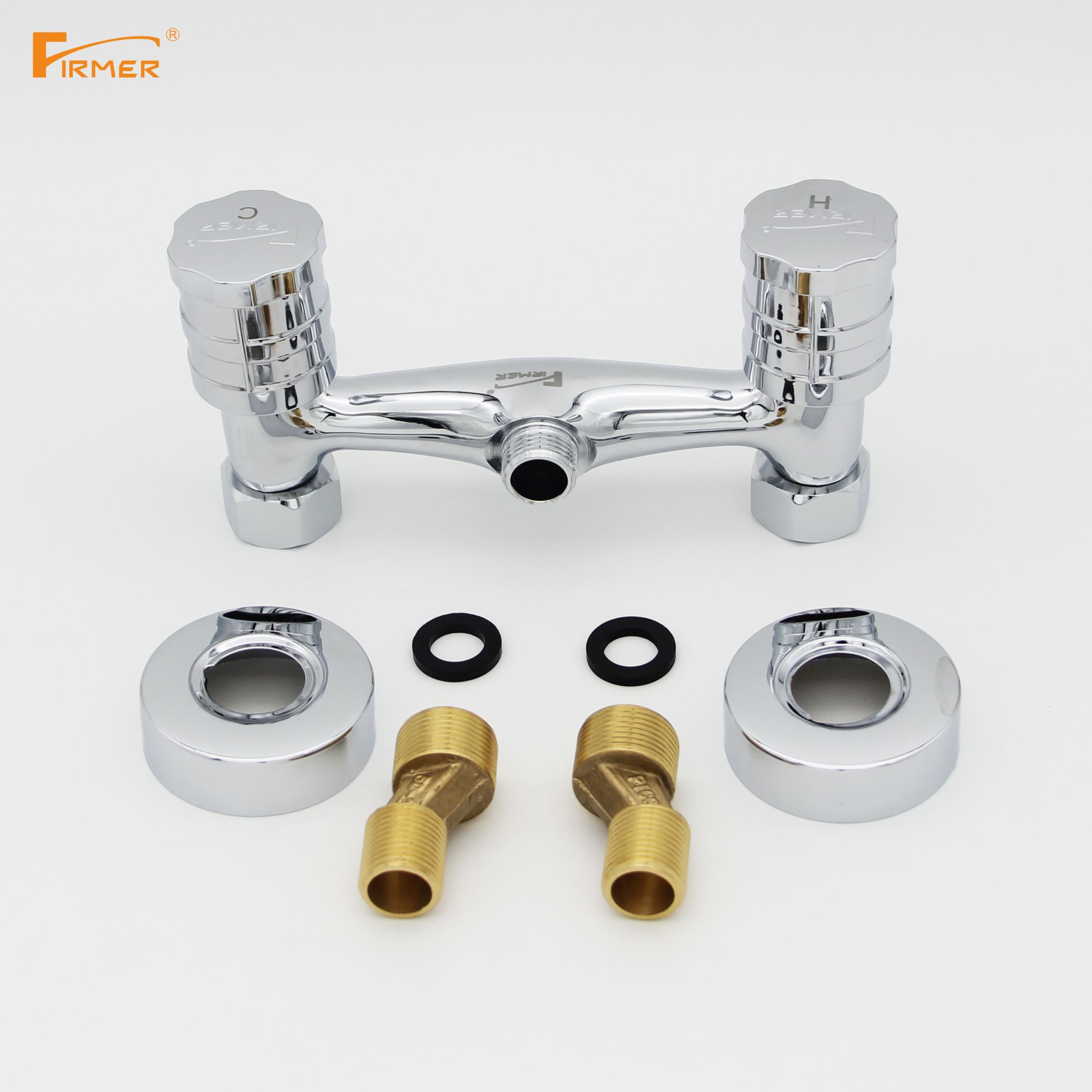 FIRMER double switch shower shower faucet full copper bathroom faucet hot and cold double handle double control details Picture