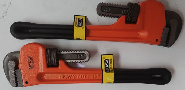 12"美式 桔红沾黑麻重型管子钳详情图1