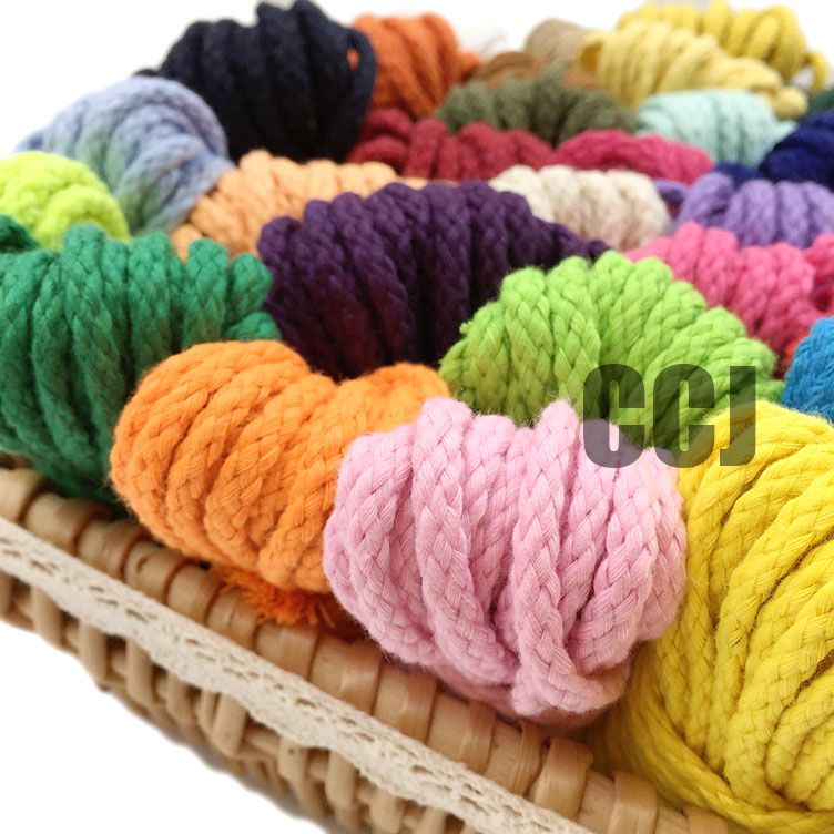 5mm color eight-strand cotton rope kindergarten DIY manual drawstring pants rope tie rope hat rope tie braided rope thumbnail
