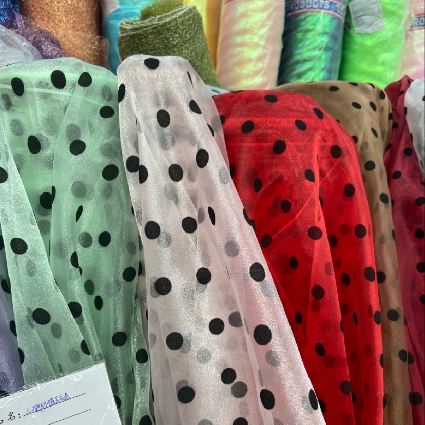 Three Yarn Flocking Point Fabric Multi-Color Optional Decorative Headgear Crafts Fabric Clothing details Picture
