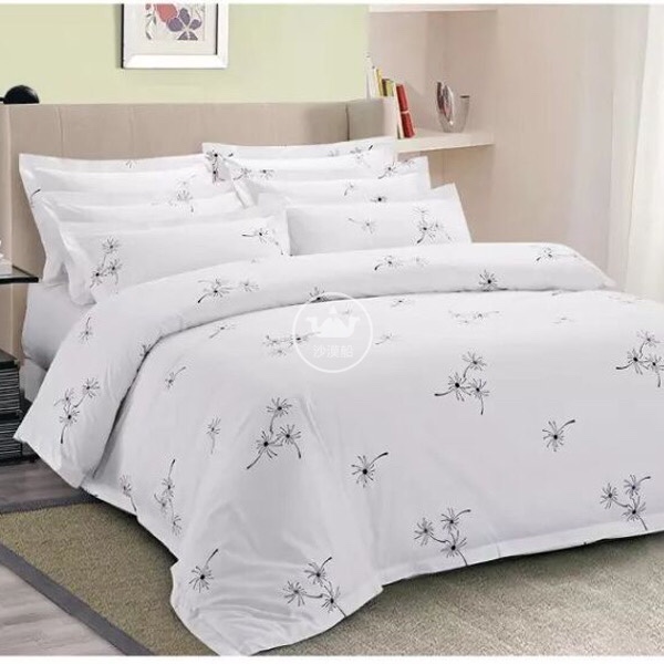 Hotel Bedding Midnight Flow Core printed high-end hotel linen bedding, simple style four-piece set, high-end printed process, all-cotton fabric