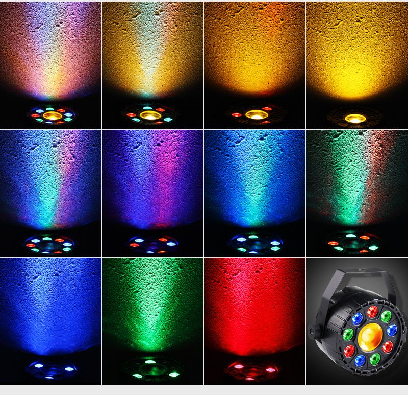 新款 迷你RGB+Y塑料帕灯 声控遥控帕灯 节日 party聚会气氛装饰灯详情图4
