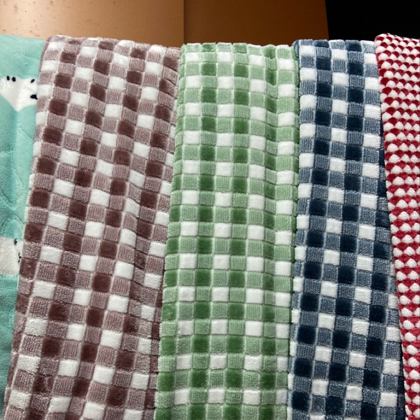 格子印花摇粒绒布料装饰品布料服饰头饰服装布匹多色可选
