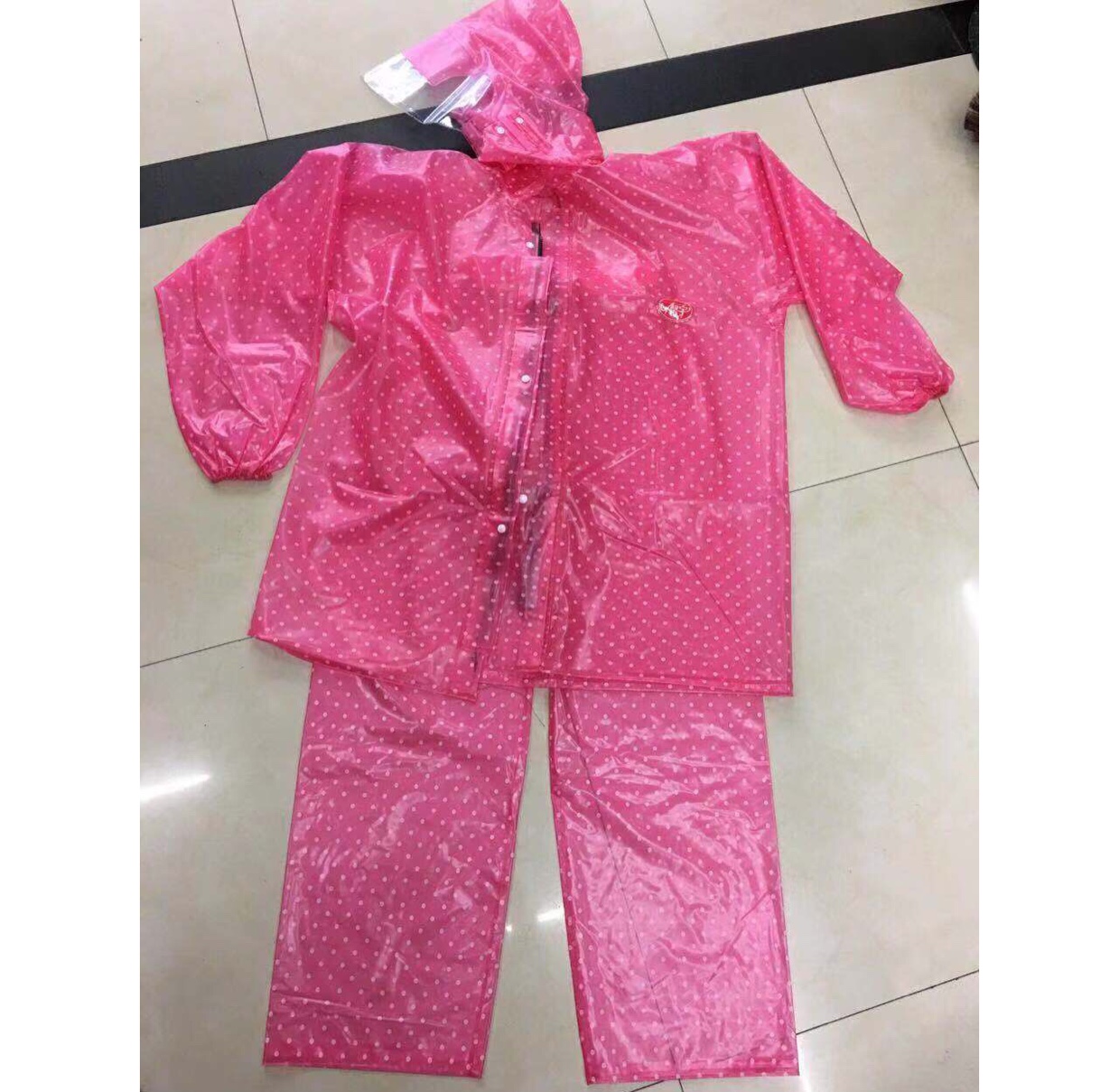Polka dot adult two-piece raincoat set, fashionable travel raincoat for outdoor use