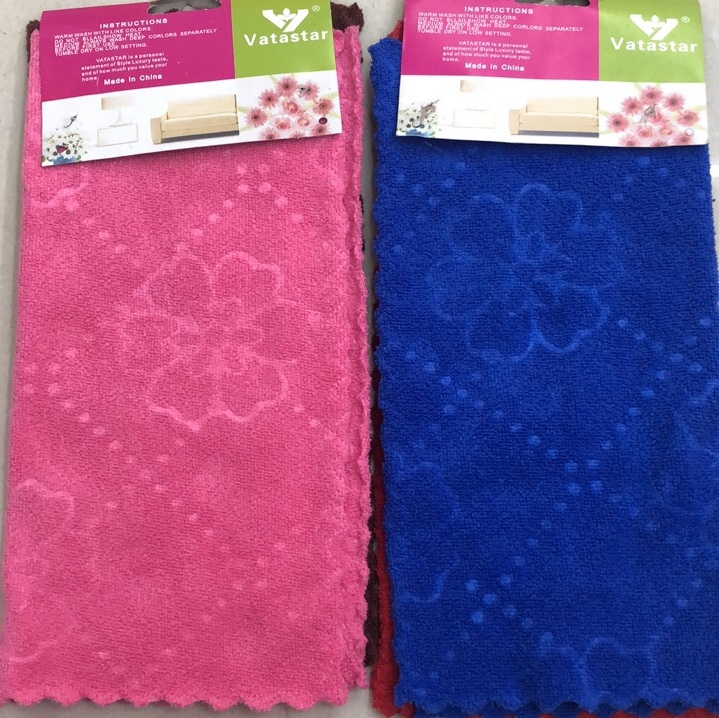 Superfine fiber embossed square towel