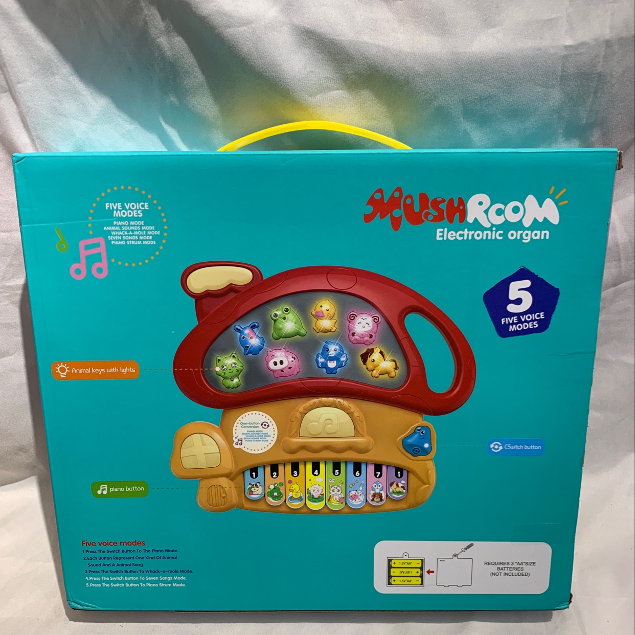 Cartoon electronic organ with music and light ,keyboard,piano Specification drawing