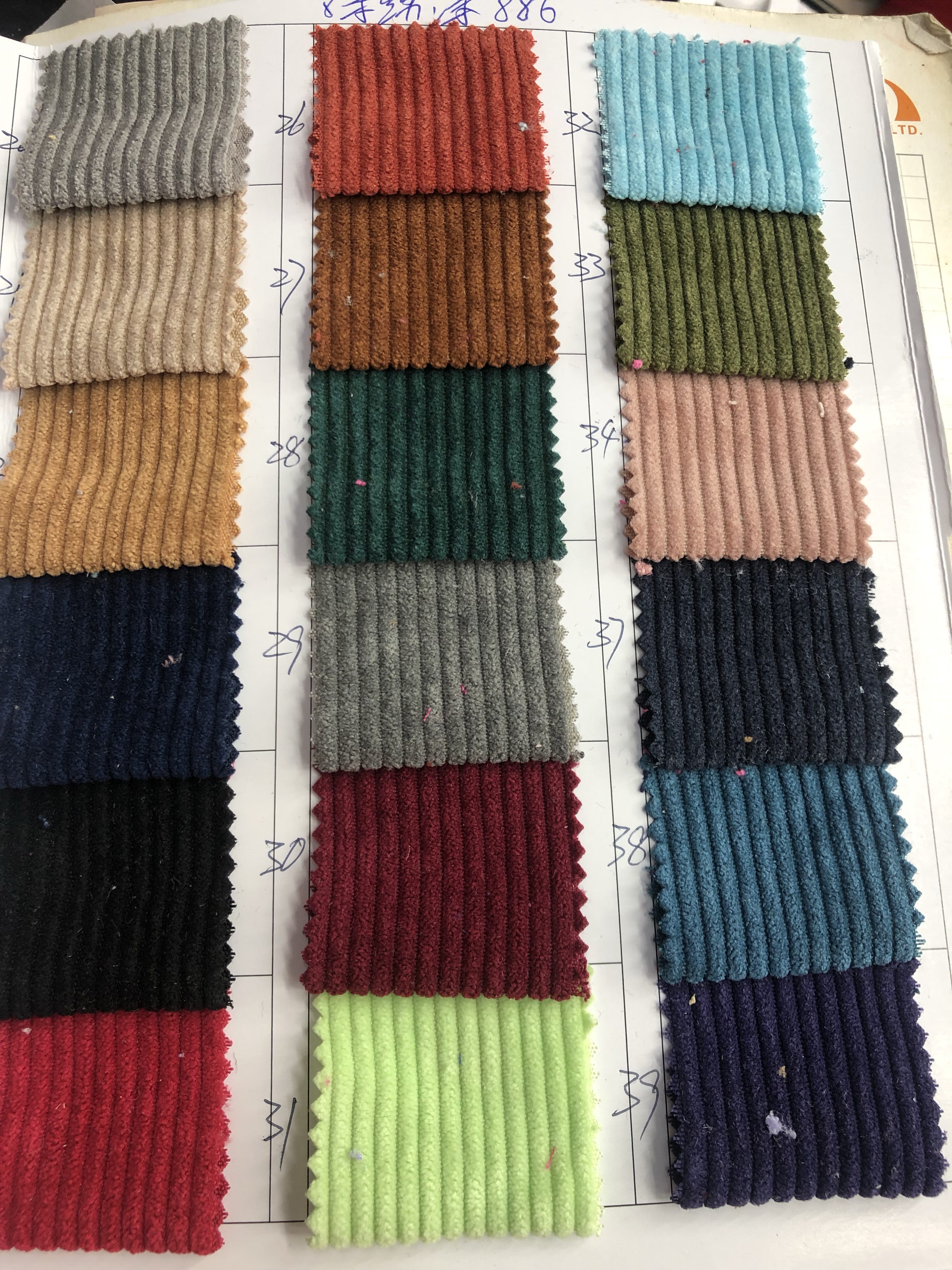 Factory direct sales of multi-color corduroy in stock details Picture
