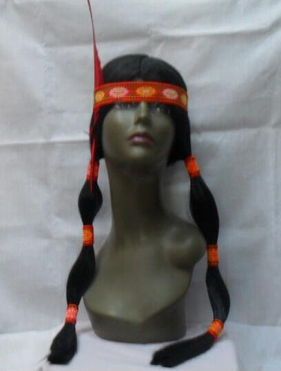 印第安假发节日假发舞会假发万圣节假发派对假发节日用品舞会用品节日道具派对用品化妆用品节日玩具图