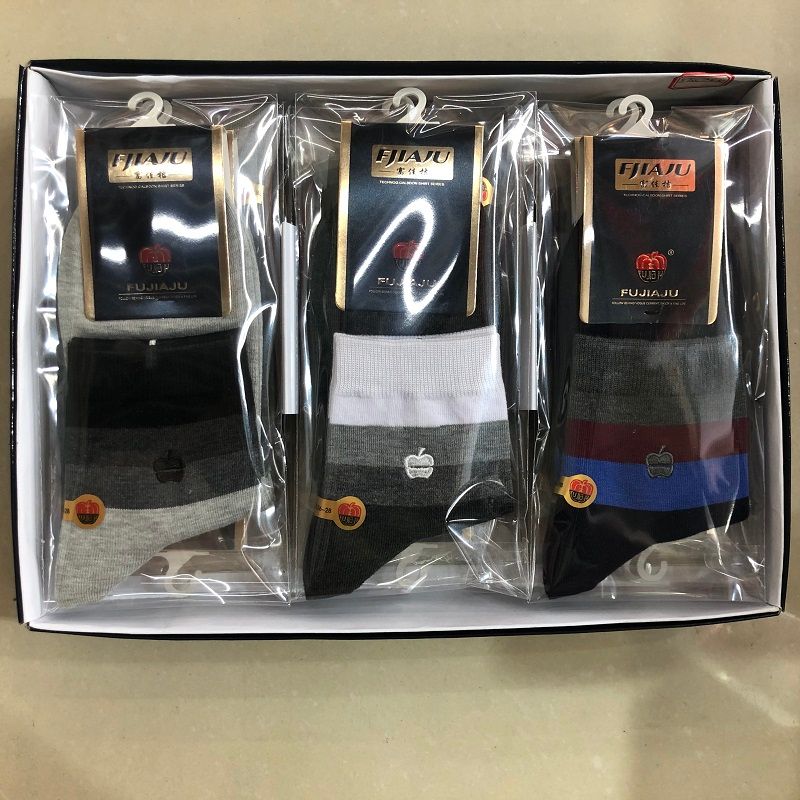 Fujia Orange Autumn/winter box men's socks independent packaging business casual socks Apple embroidery in stockings Guangdong socks Application Scenario