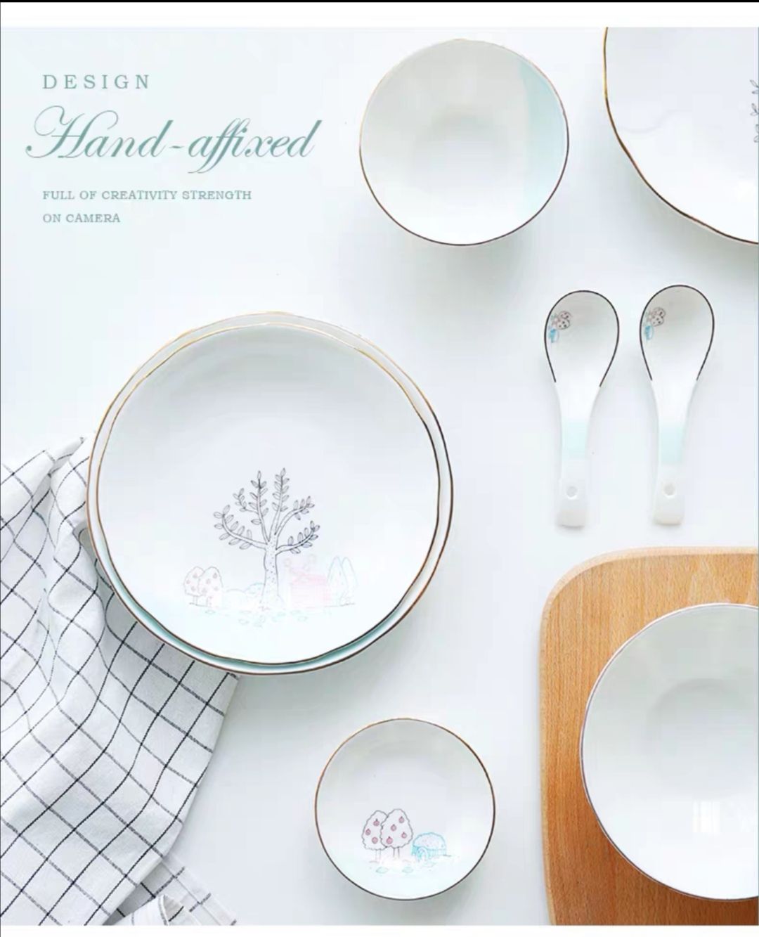 民生陶瓷碗盘餐具散件自由组合美好家园详情图7