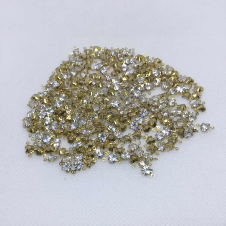 5*5 Heart Hollow Double Hanging + Real Zirconium New Dollar Copper Net Red Factory Direct Sales Diy full figure