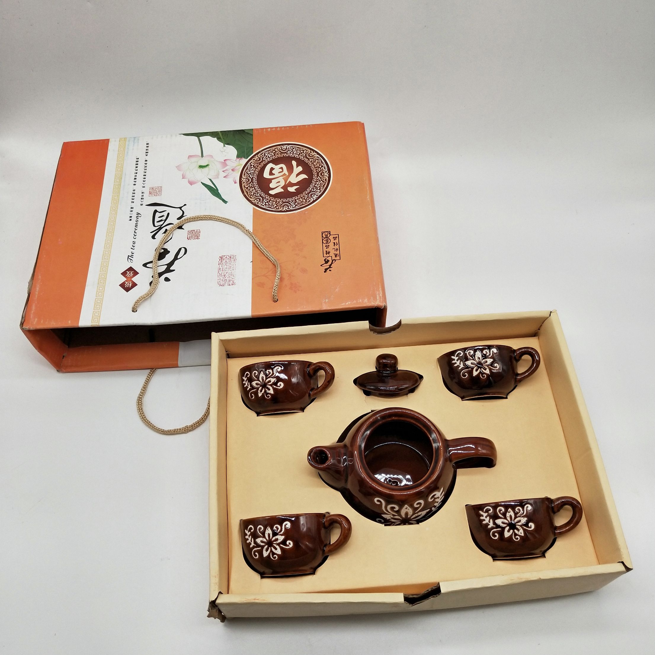 创意手绘陶瓷茶具套装单层陶瓷茶具色釉茶具套装中温陶瓷功夫茶具