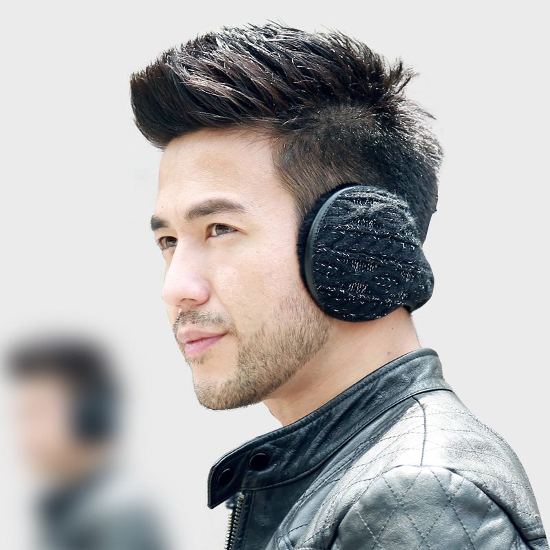 Hot style fashionable folding plush knitted ear covers for direct sales of woven mahua winter warm ear covers