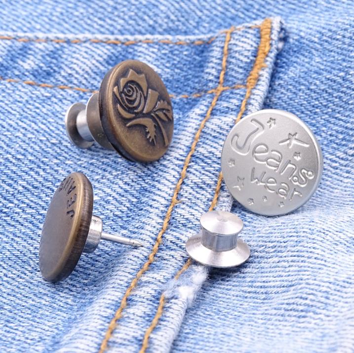 Versatile button button for jeans, metal button for women trousers with large waist change and detachable round button