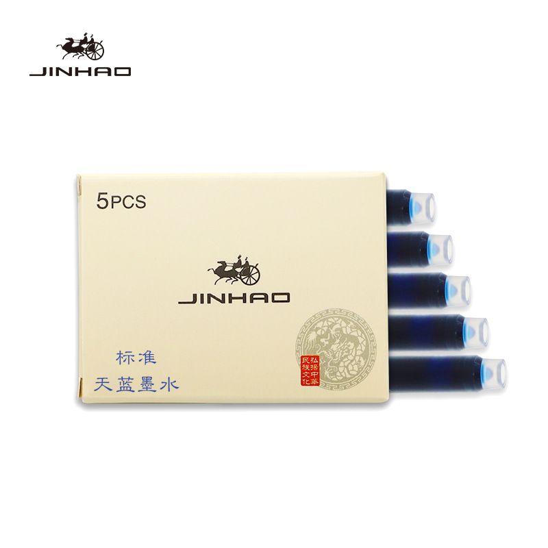 金豪新款5PC墨水胆学生钢笔可替换墨囊套装彩色非碳素型墨囊批发详情图1