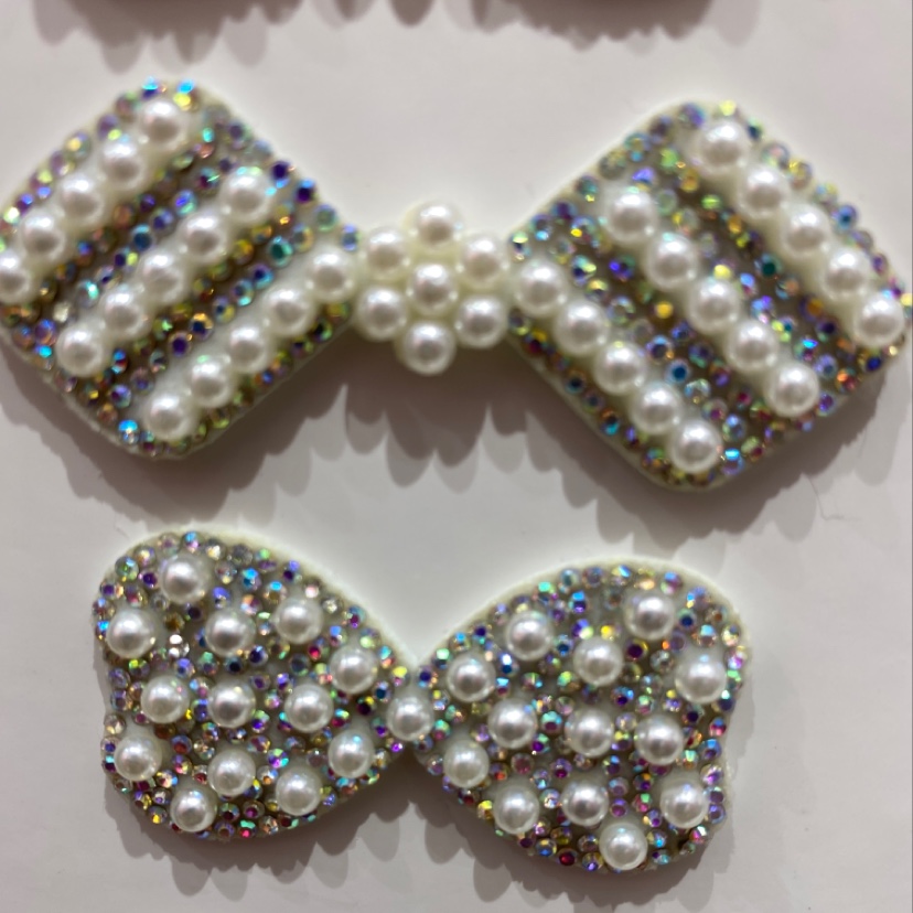 Pearl Bow Tie Series Ultrasonic embossed Patch diy Hair accessory Semi-finished product Pearl Bow Tie Series Ultrasonic Embossed Patch diy Hair Accessory Semi-finished product Pearl Bow Tie Series Ultrasonic Embossed Patch d details Picture
