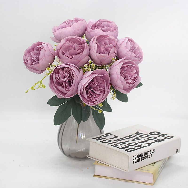 仿真花牡丹芍药绢花婚庆花路引拍摄道具餐桌客厅摆设厂家批发批发 价格 库存 义乌小商品城