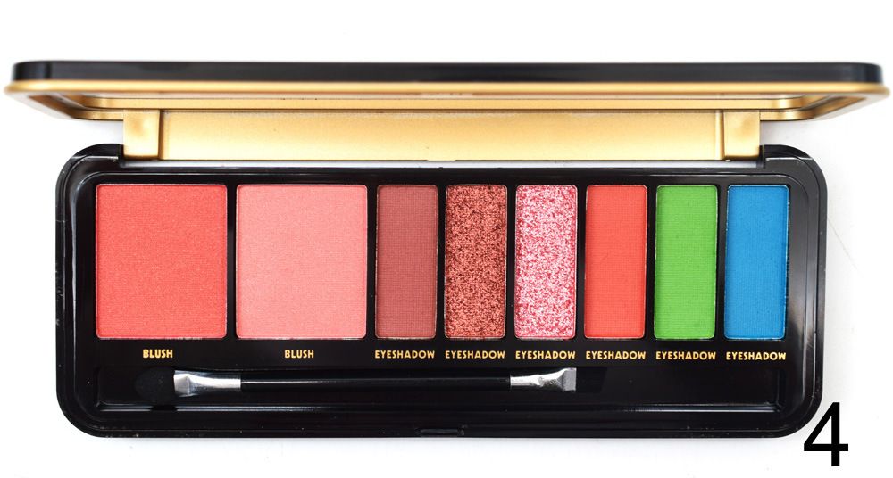 【USHAS】ES2901-4 Colored pearlescent matte Pen Case Eyeshadow with Cheek Blue, Green and Orange New style. pic 9