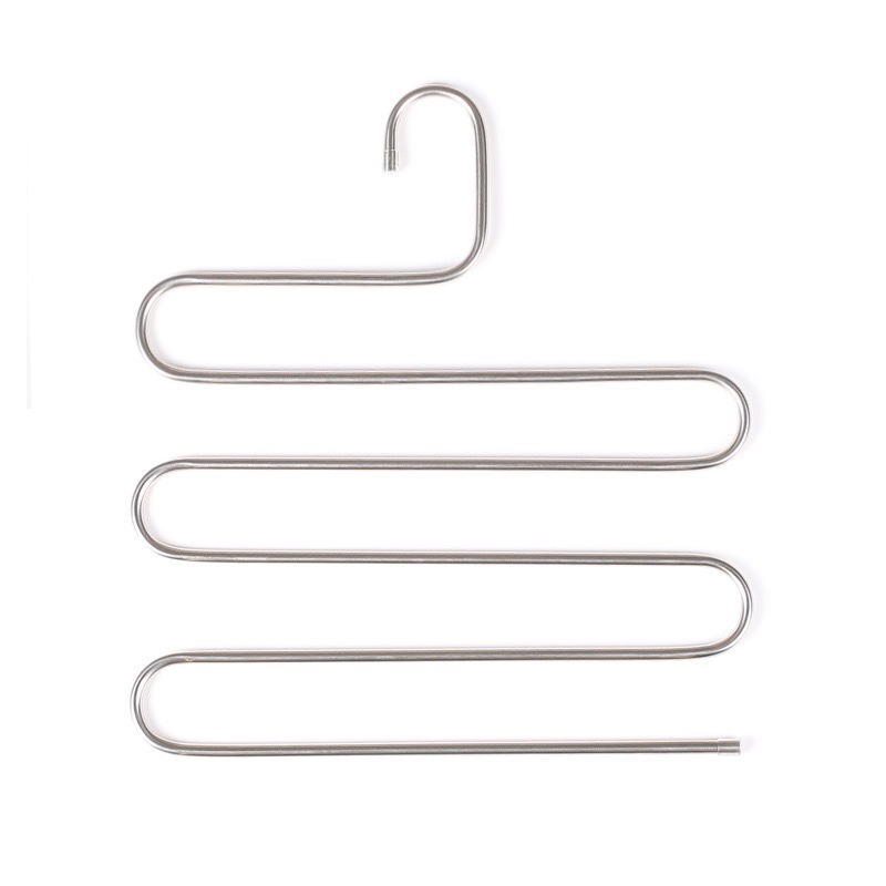 Stainless Steel S-Type Multi-Layer Pants Rack Multi-Functional Pants Rack Wardrobe Storage Scarf Towel Rack Pants Hanging Home undefined