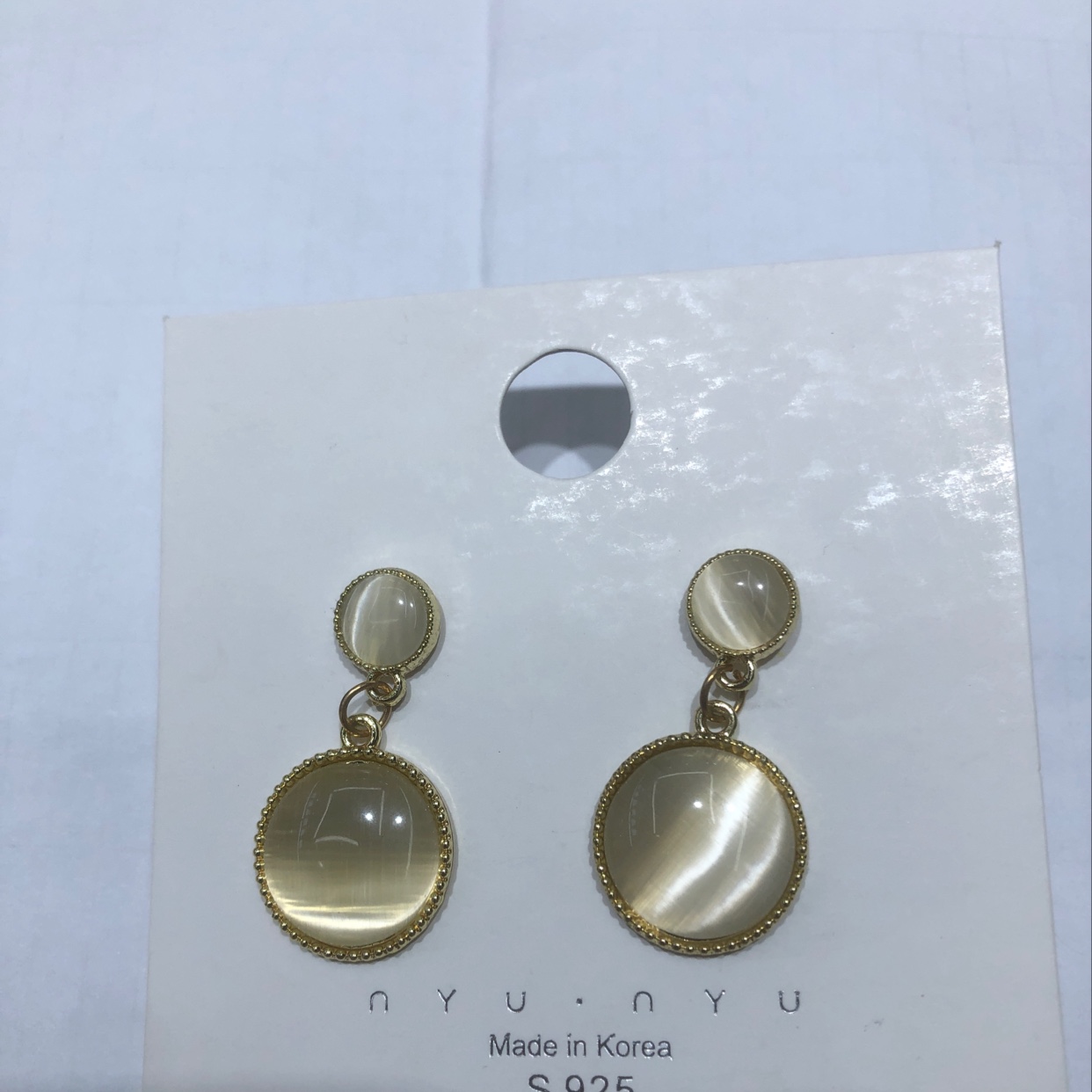 白色透明珍珠耳坠