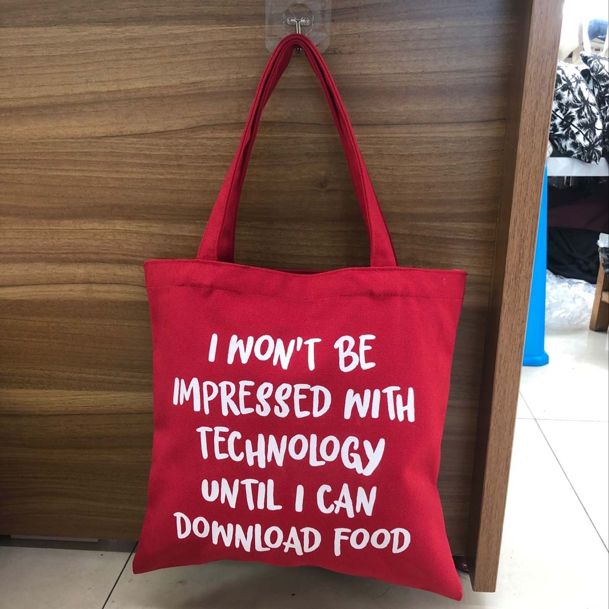 定制 红色帆布包含拉链内袋 无拉链款图