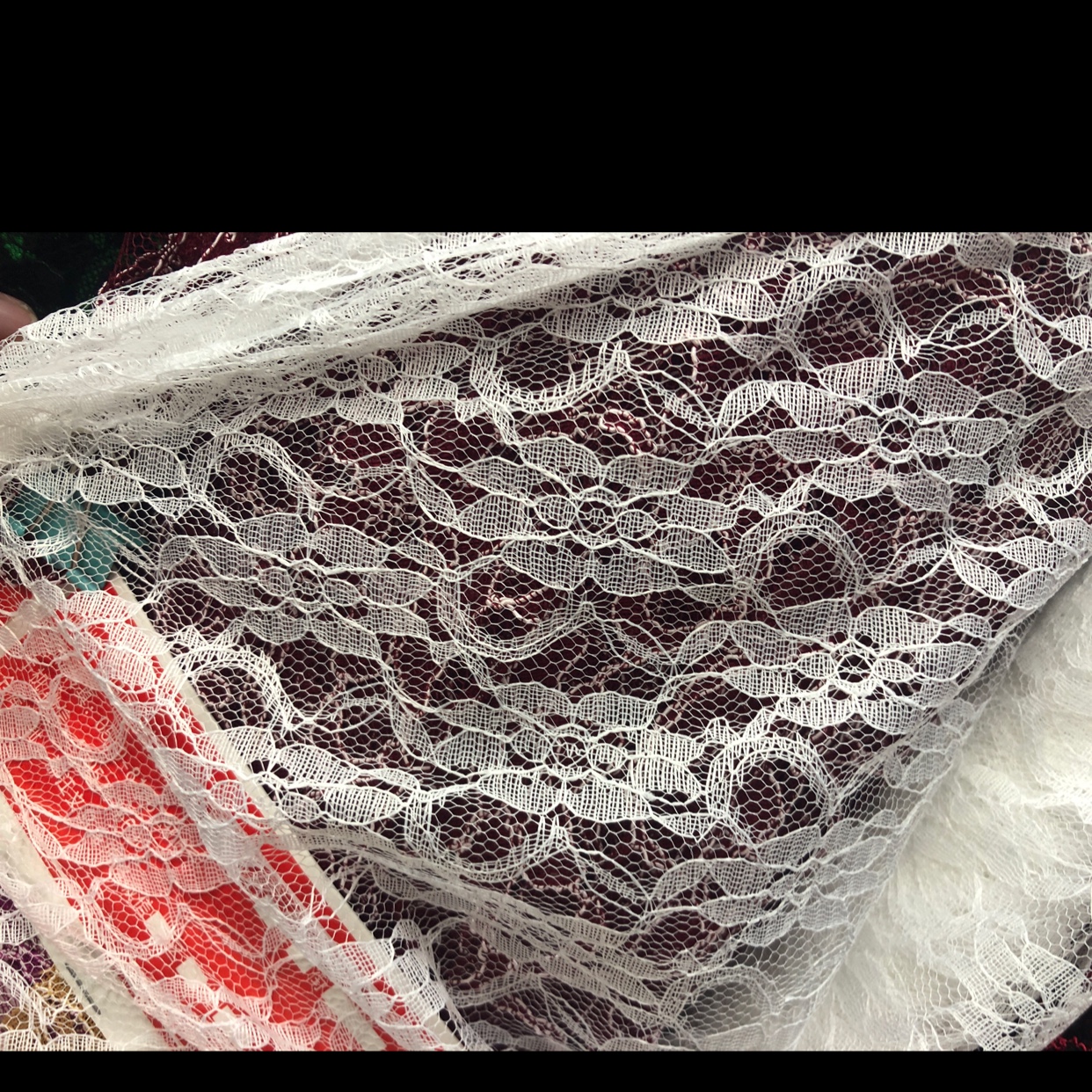 Orchid lace fabric, mesh lace, dress, headwear and accessories
