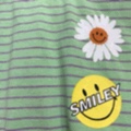 Blue and green striped smiling short-sleeved suit Item Picture