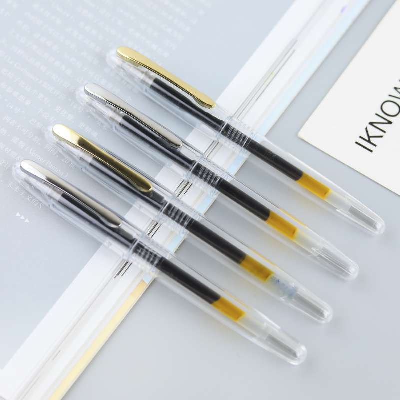 善知S809学生考试中性笔 大容量透明笔杆中性笔