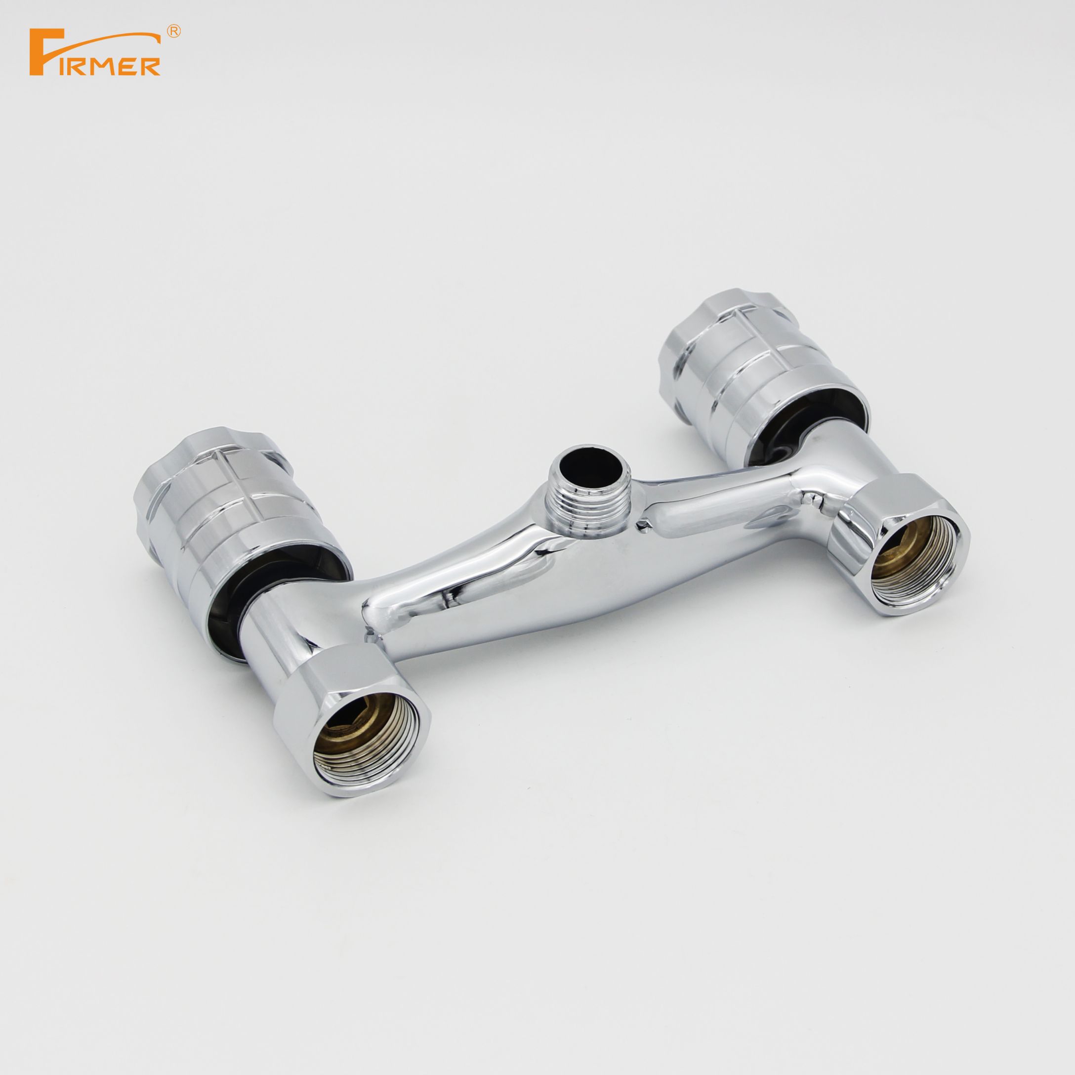 FIRMER double switch shower shower faucet full copper bathroom faucet hot and cold double handle double control Specification drawing