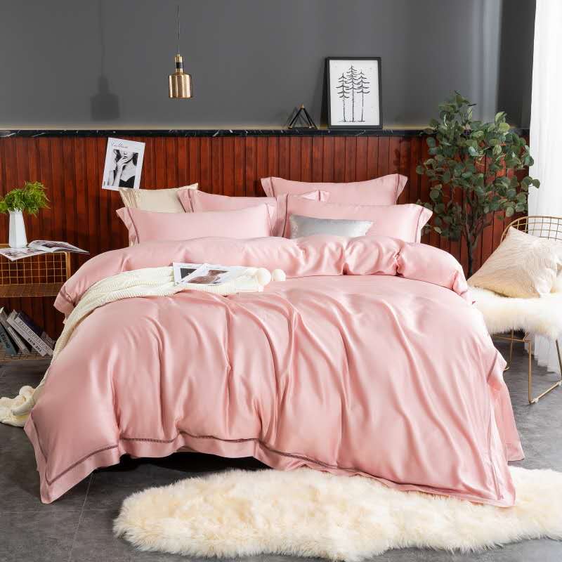 Solid Color Silk 4-Piece Set Item Picture