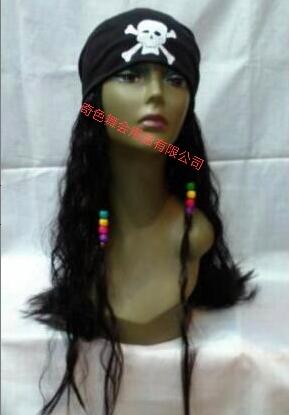 Black Pirate wig, Holiday Wig, party wig, Halloween wig, party wig, party item, party item, costume item, holiday toy