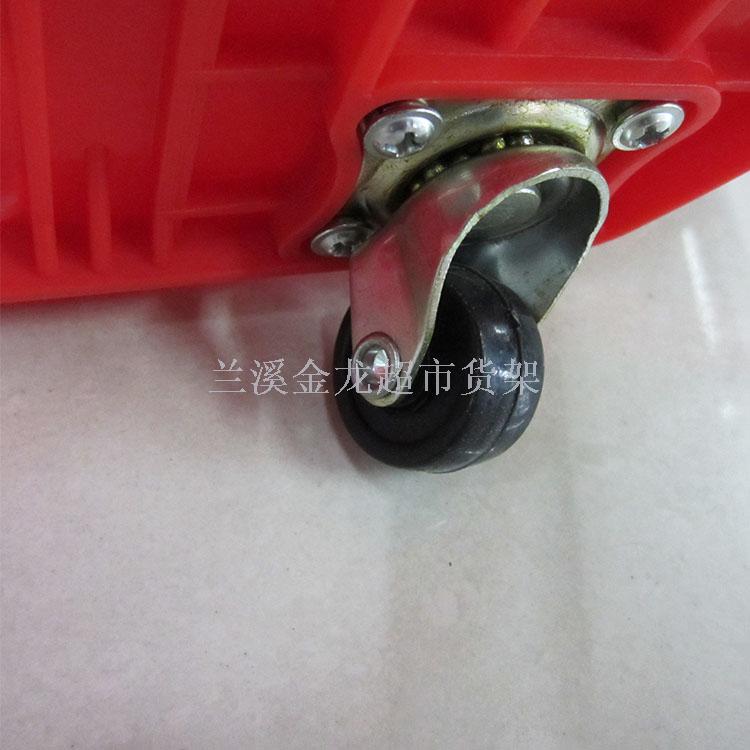 【厂家直销】带轮35L双手柄塑料便利店超市专用手提手拉购物篮详情图4