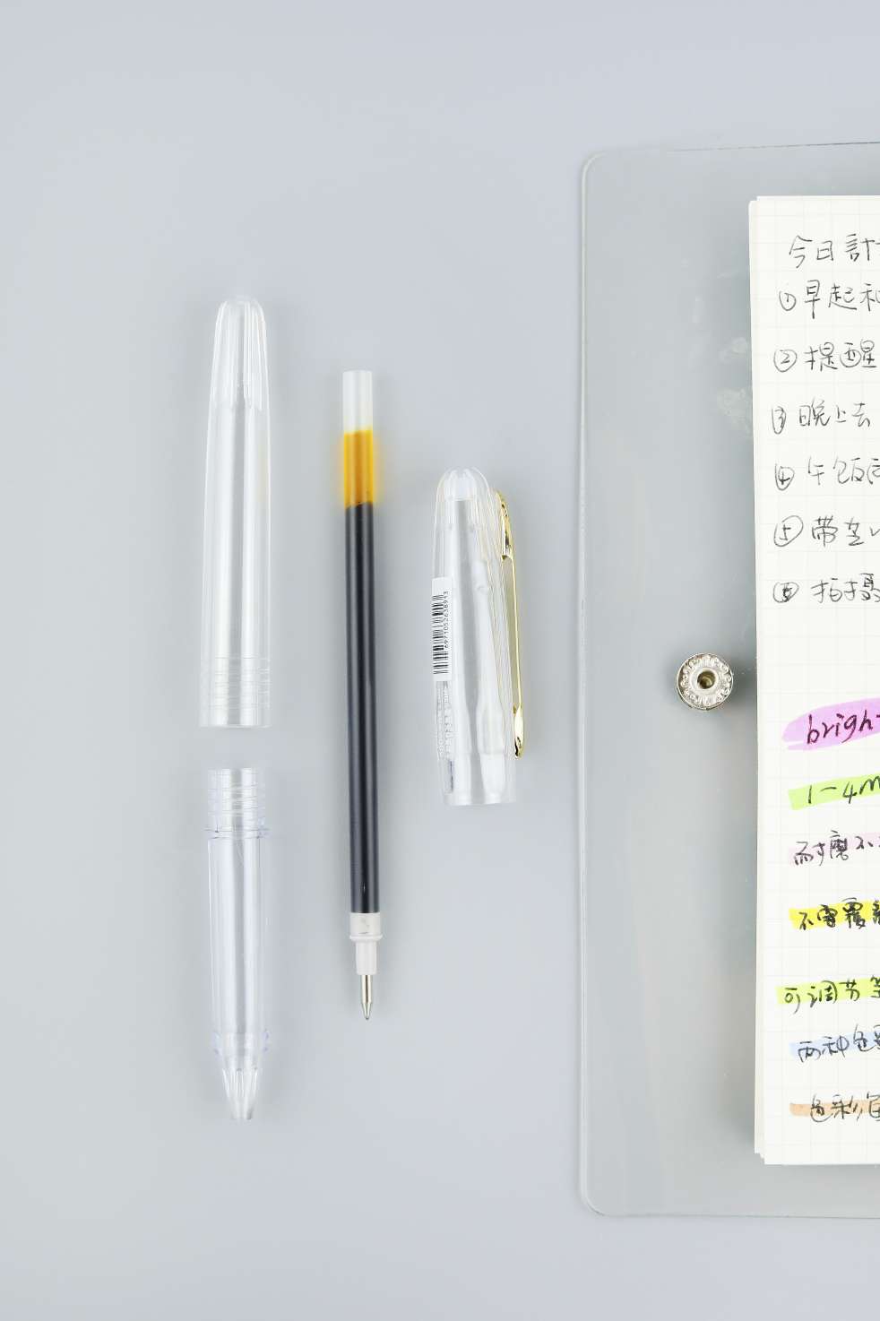 S809 Student Exam Neutral Pen Large Capacity Transparent Pen Pen Application Scenario