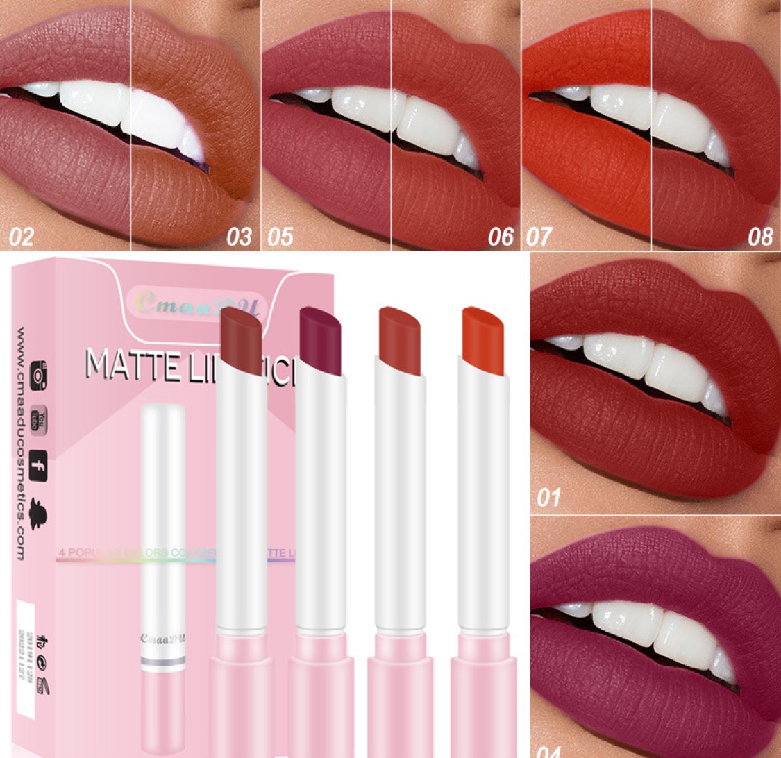 CmaaDU cigarette lipstick Set, velvet, matte, easy to color, mist, long-lasting cigarette tube lipstick