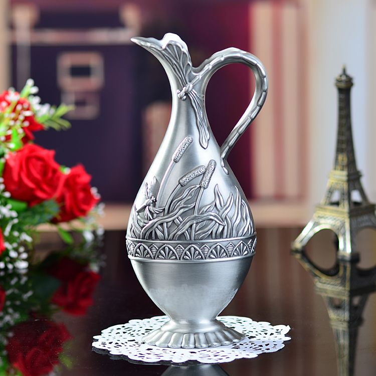 厂家直销欧式创意简约合金花瓶，办公室家居客厅装饰品摆件