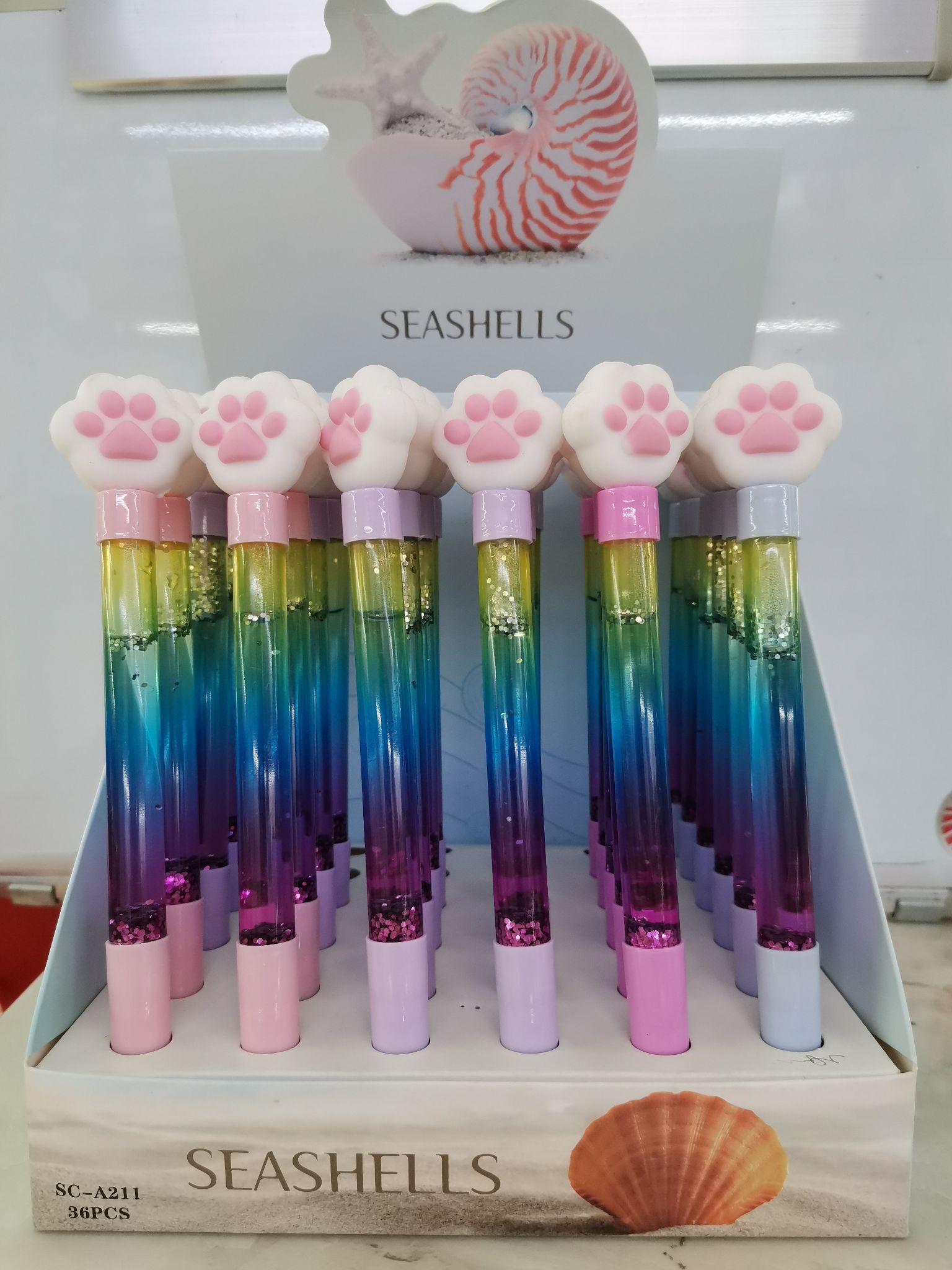 Cat claw fairy stick quicksand pen writing smooth student office neutral pen doll head thumbnail