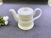 Ceramic gold-rimmed teapot kettle