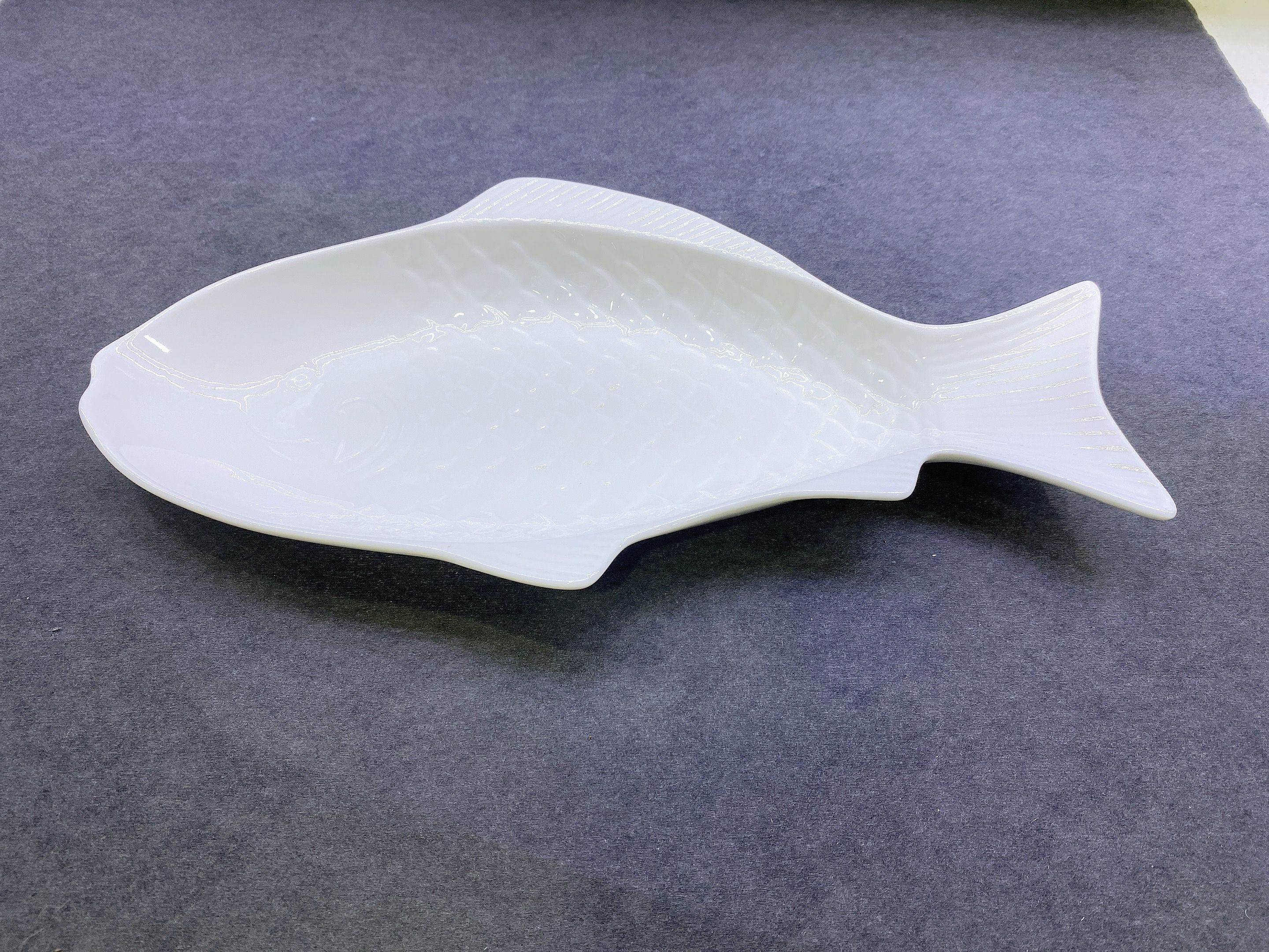 White ceramic fish plate salad plate