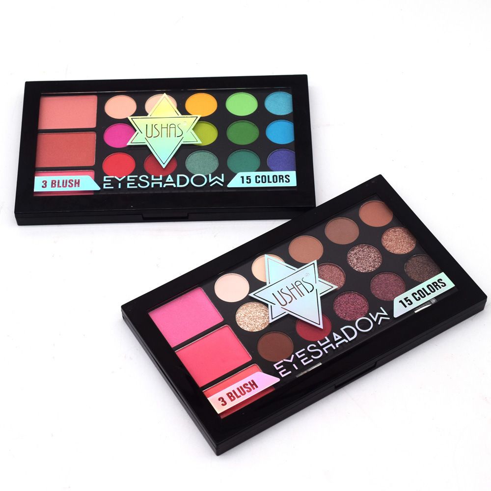 ES3423-4 Pearlescent matte eyeshadow with 3-color blush and coffee color stage makeup set pic 5