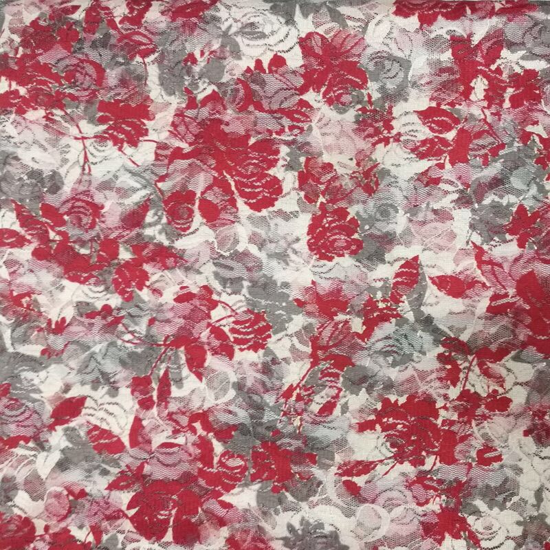 Dress top lace printed knitted fabric chiffon fabric craft fabric red maple leaf Application Scenario