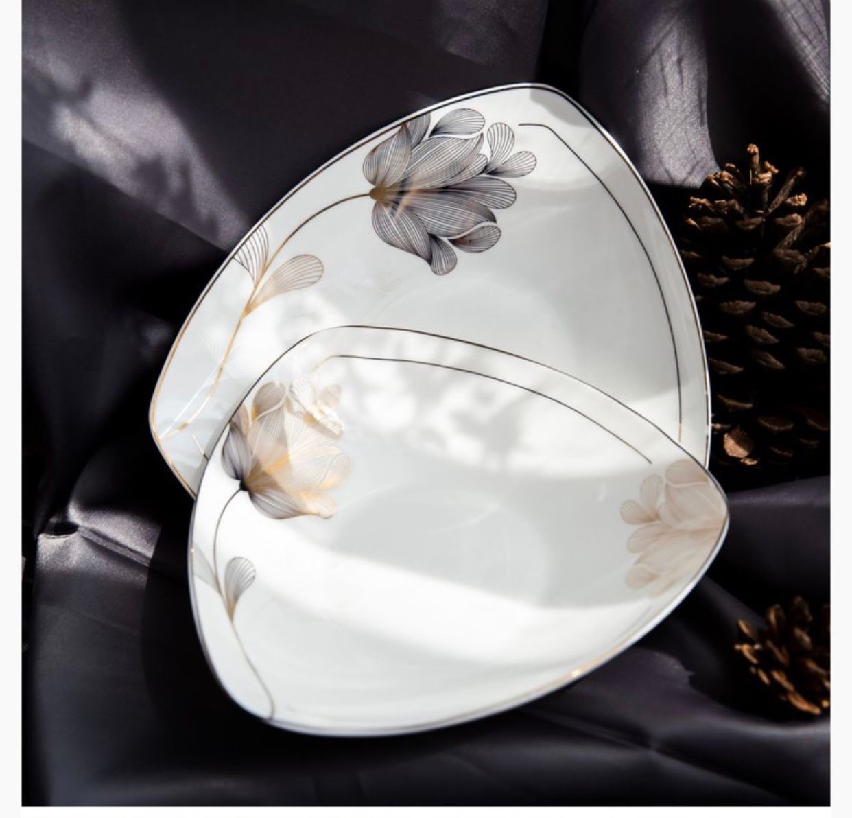 优尊陶瓷碗盘餐具散件自由组合冰山雪莲详情图13