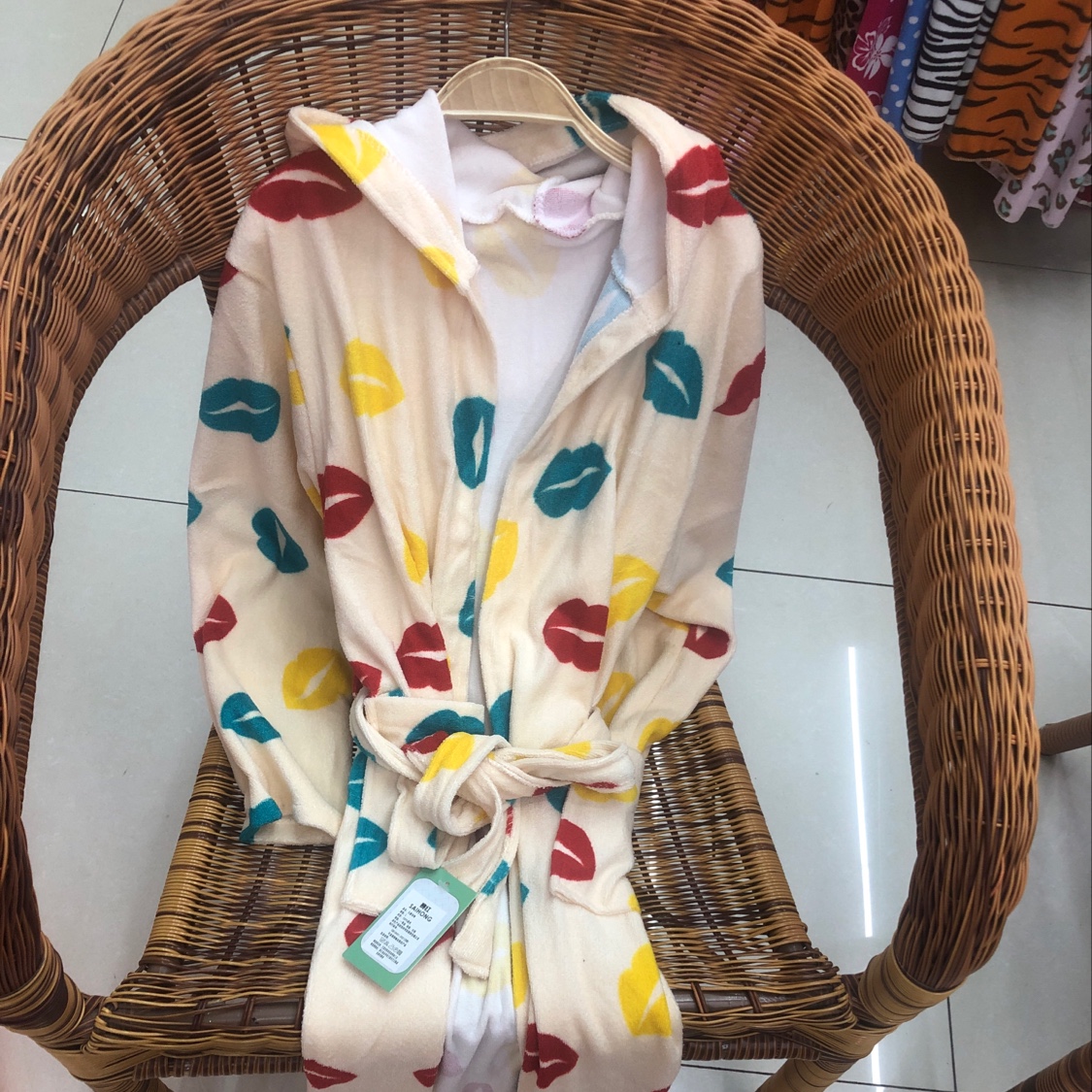 超细纤维印花童袍5-7岁