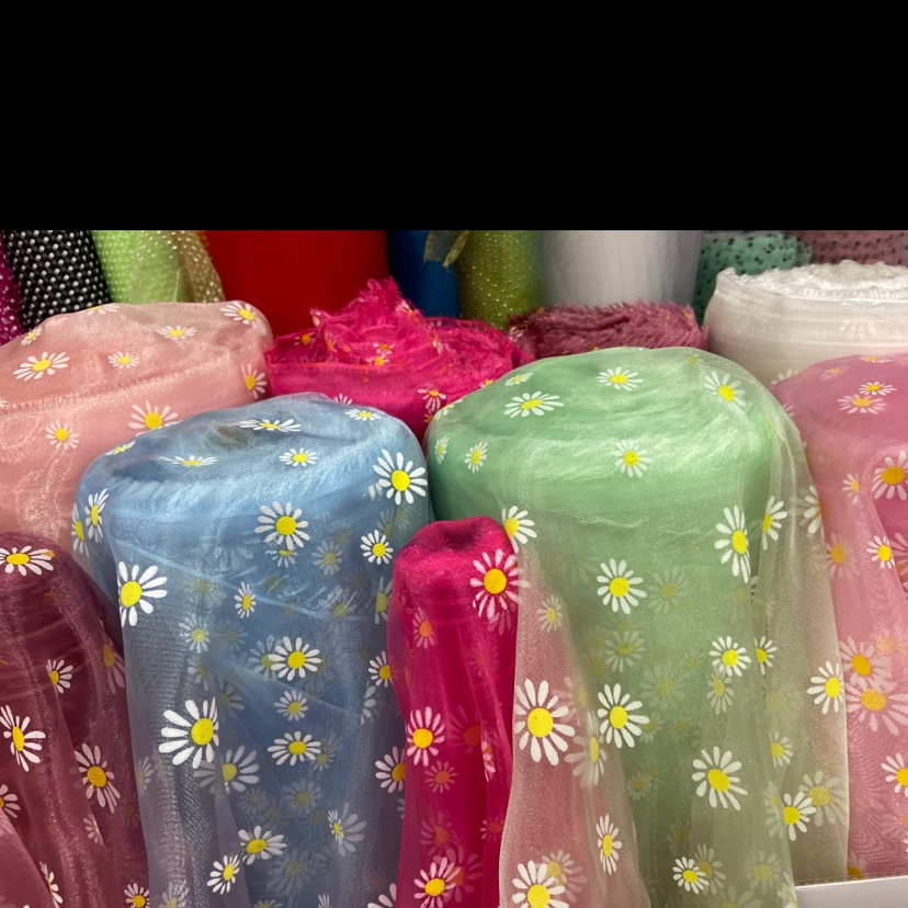 Purple Three Yarn Small Daisy Printed Gauze Material Multi-Color Optional Decorative Arts And Crafts Headwear Clothing Design Fabric details Picture